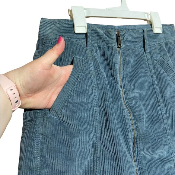 American Eagle Blue Gray A Line Hi Rise Skirt Size 4 - Picture 3 of 7